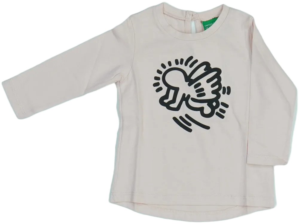 Rózsaszín Benetton Hosszú ujjú felső EU 74 / UK 6-9 hónap / US 6-9 hónap