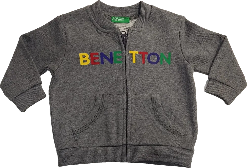 Szürke Benetton Pulóver EU 74 / UK 6-9 hónap / US 6-9 hónap