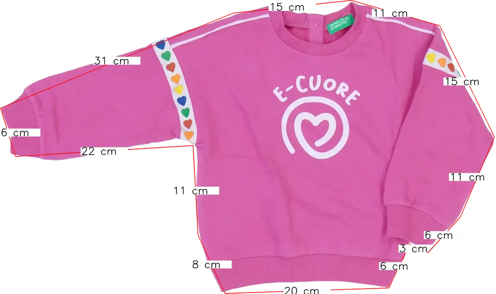 Rózsaszín Benetton Pulóver EU 86 / UK 12-18 hónap / US 18 hónap