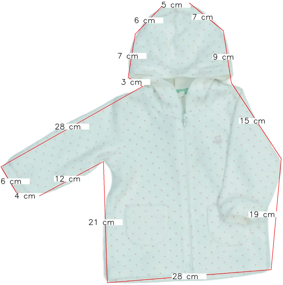 Fehér Benetton Kapucnis pulóver EU 74 / UK 6-9 hónap / US 6-9 hónap