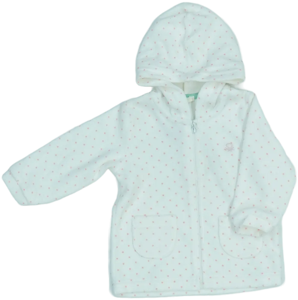 Fehér Benetton Kapucnis pulóver EU 74 / UK 6-9 hónap / US 6-9 hónap