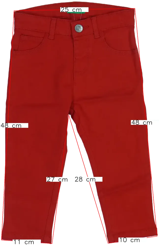 Piros Benetton Farmernadrág EU 92 / UK 2 év / US 2T