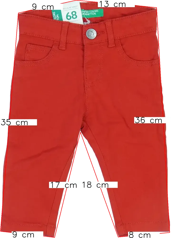 Piros Benetton Hosszúnadrág EU 74 / UK 6-9 hónap / US 6-9 hónap