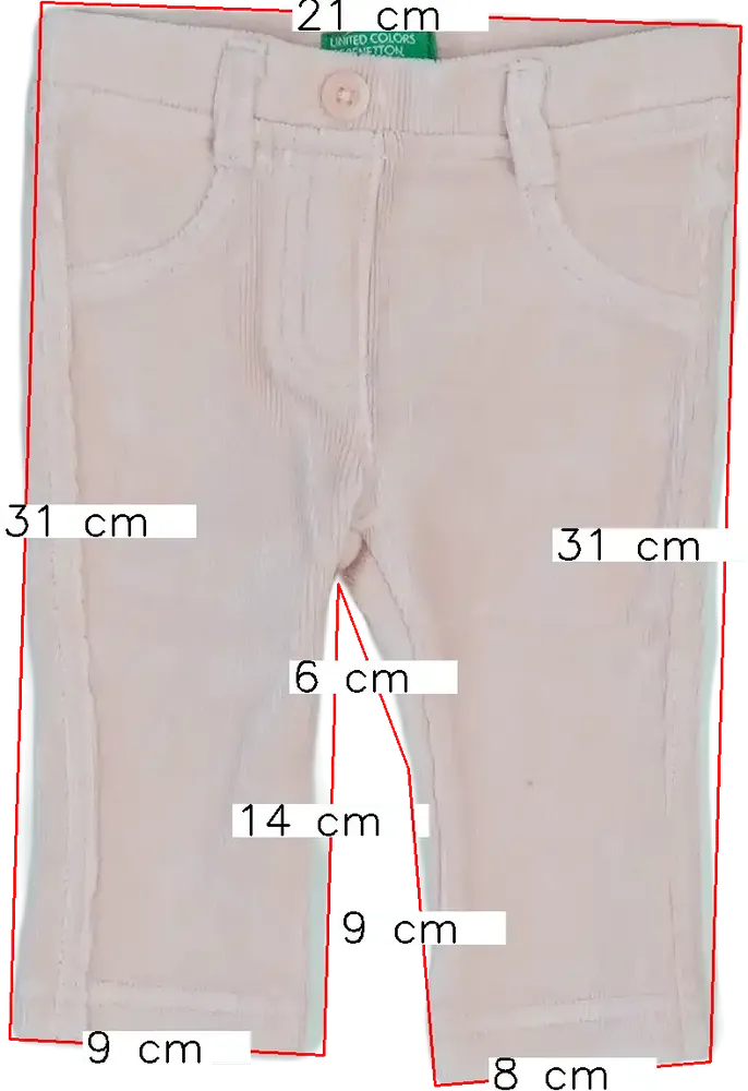 Rózsaszín Benetton Hosszúnadrág EU 68 / UK 3-6 hónap / US 3-6 hónap