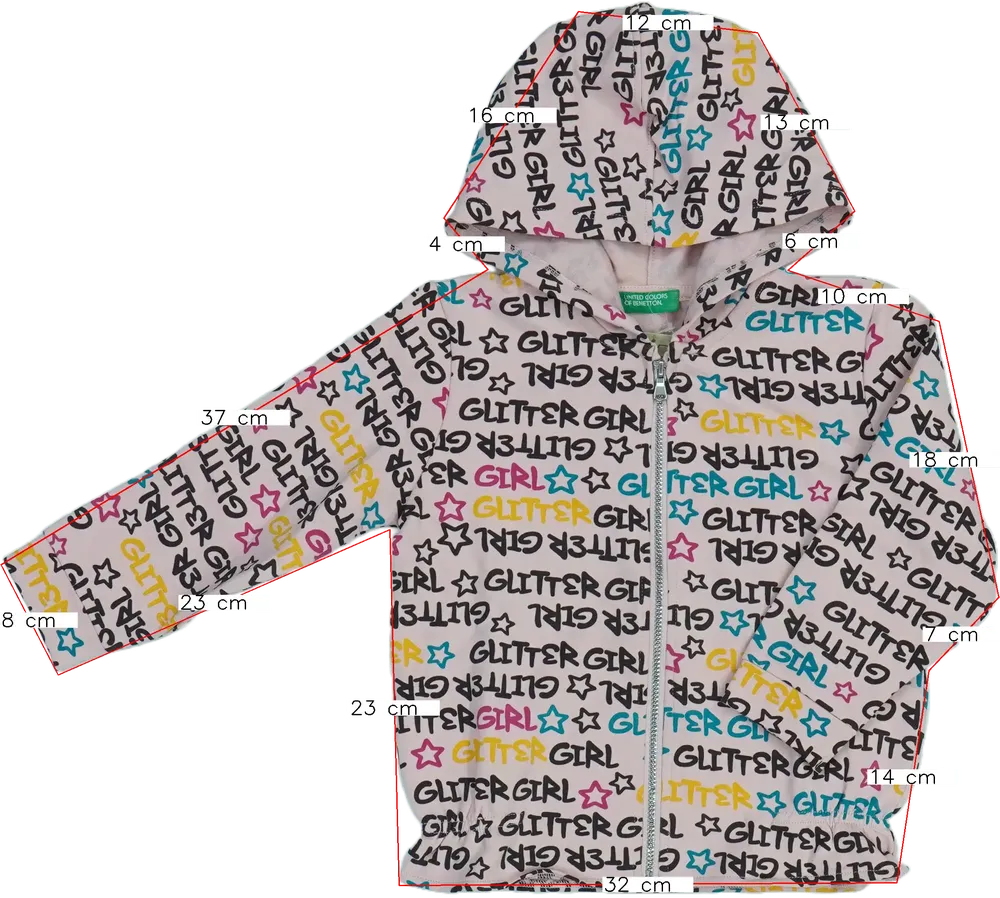 Rózsaszín Benetton Kapucnis pulóver EU 98 / UK 3 év / US 3T