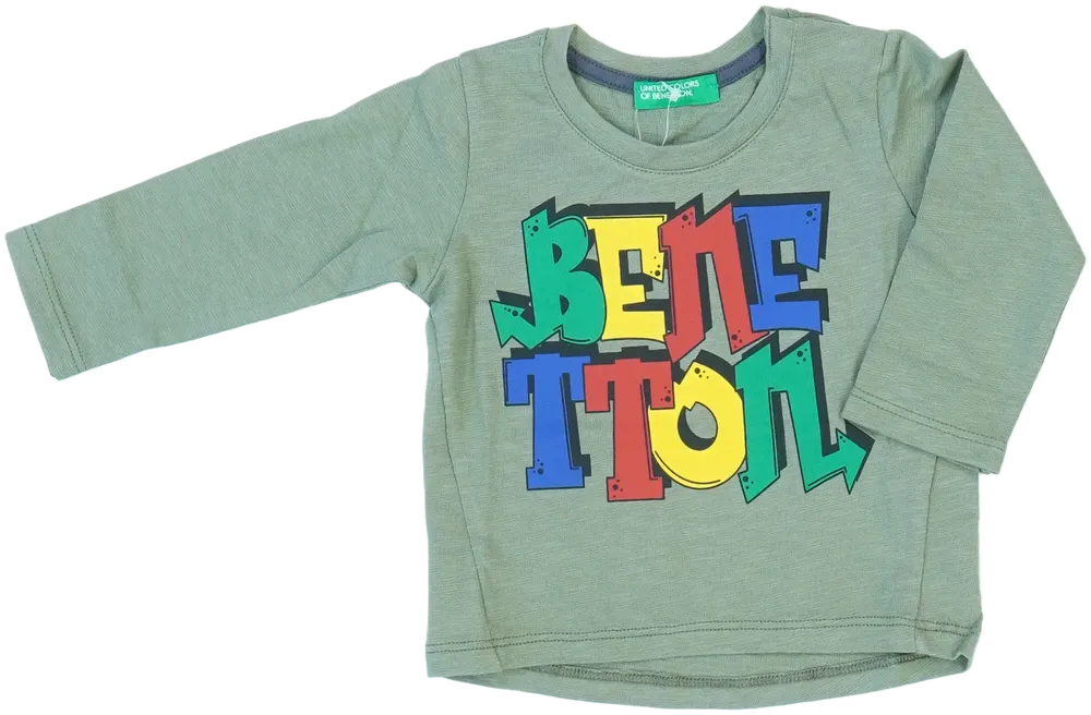 Zöld Benetton Hosszú ujjú felső EU 68 / UK 3-6 hónap / US 3-6 hónap