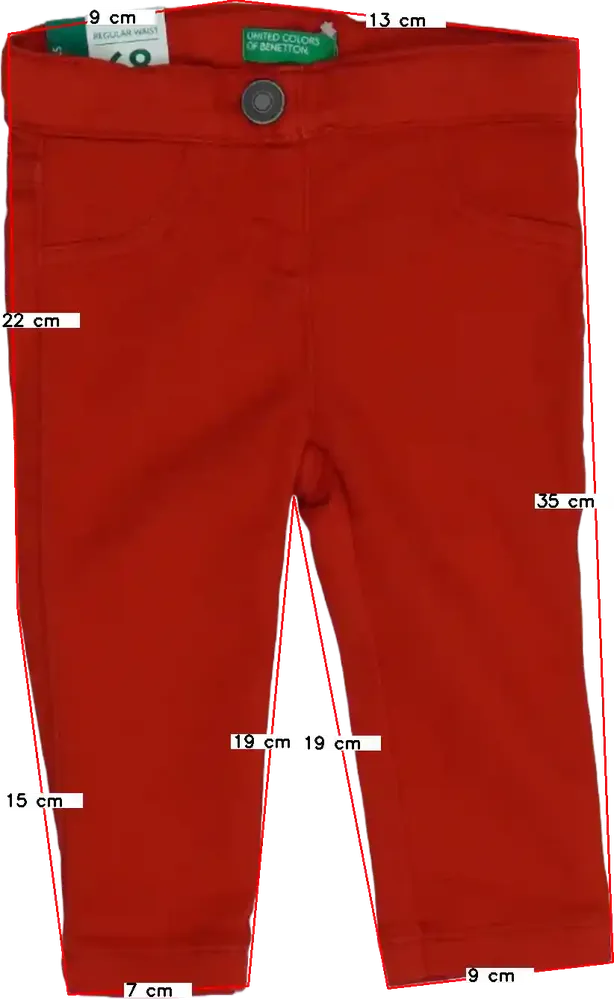 Piros Benetton Hosszúnadrág EU 68 / UK 3-6 hónap / US 3-6 hónap