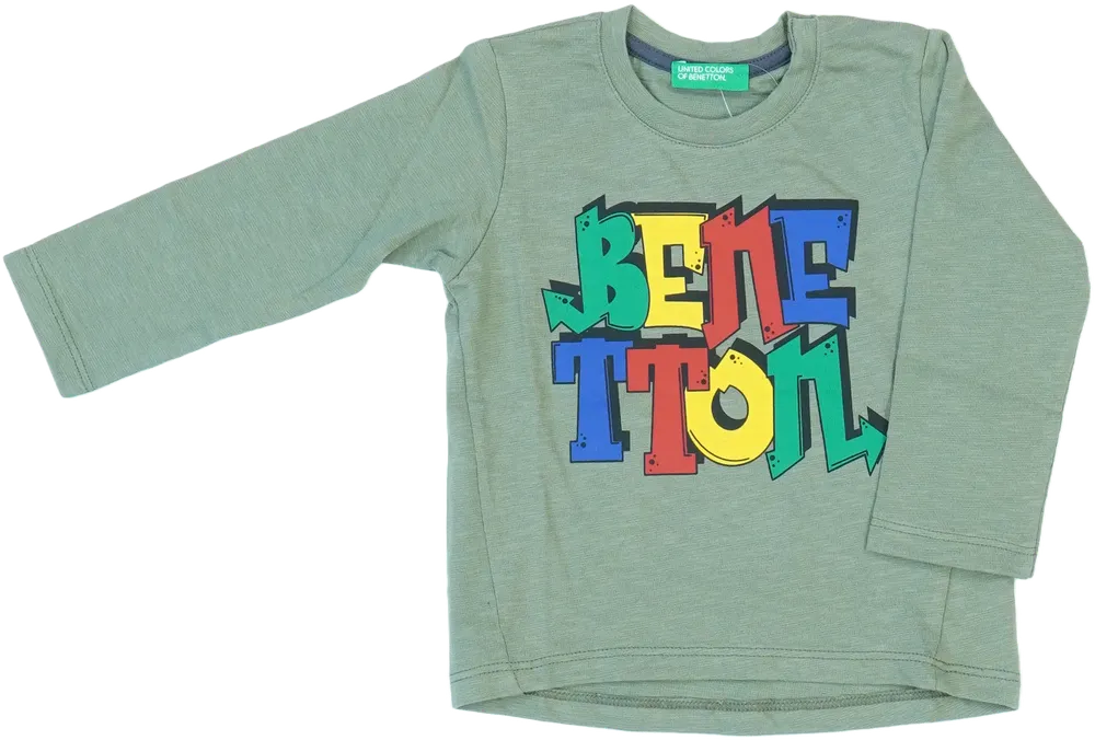 Zöld Benetton Hosszú ujjú felső EU 80 / UK 9-12 hónap / US 12 hónap
