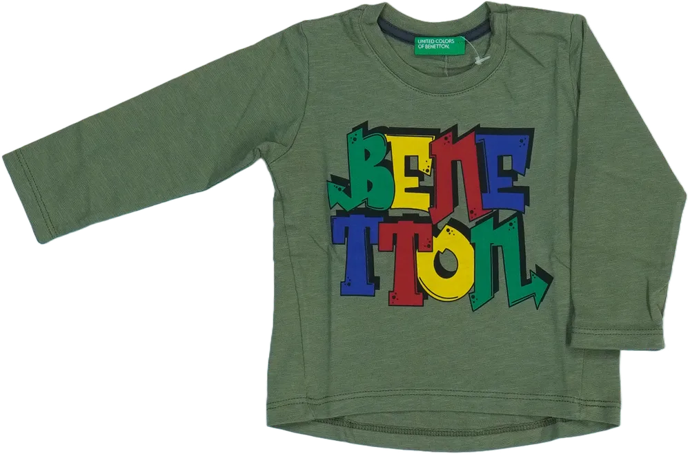 Zöld Benetton Hosszú ujjú felső EU 74 / UK 6-9 hónap / US 6-9 hónap