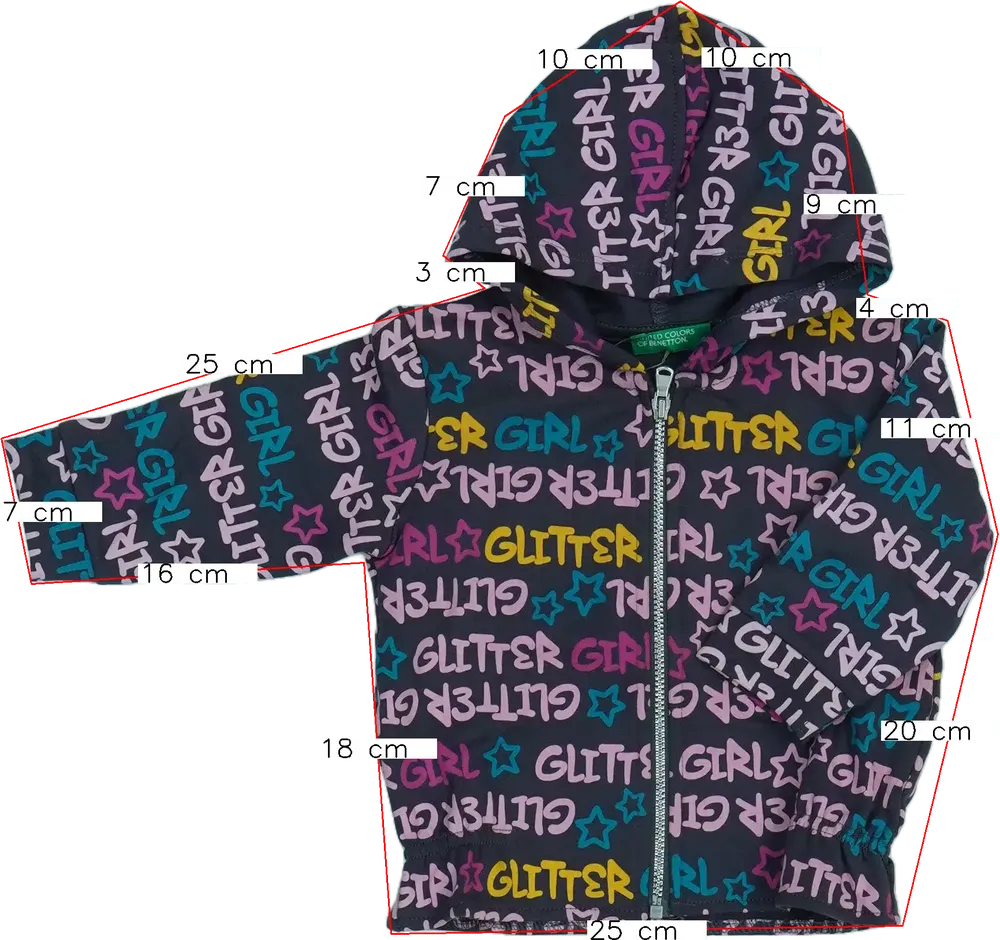 Szürke Benetton Kapucnis pulóver EU 74 / UK 6-9 hónap / US 6-9 hónap