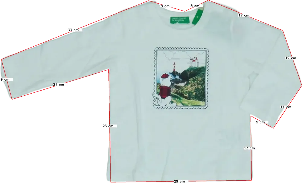 Fehér Benetton Hosszú ujjú felső EU 80 / UK 9-12 hónap / US 12 hónap