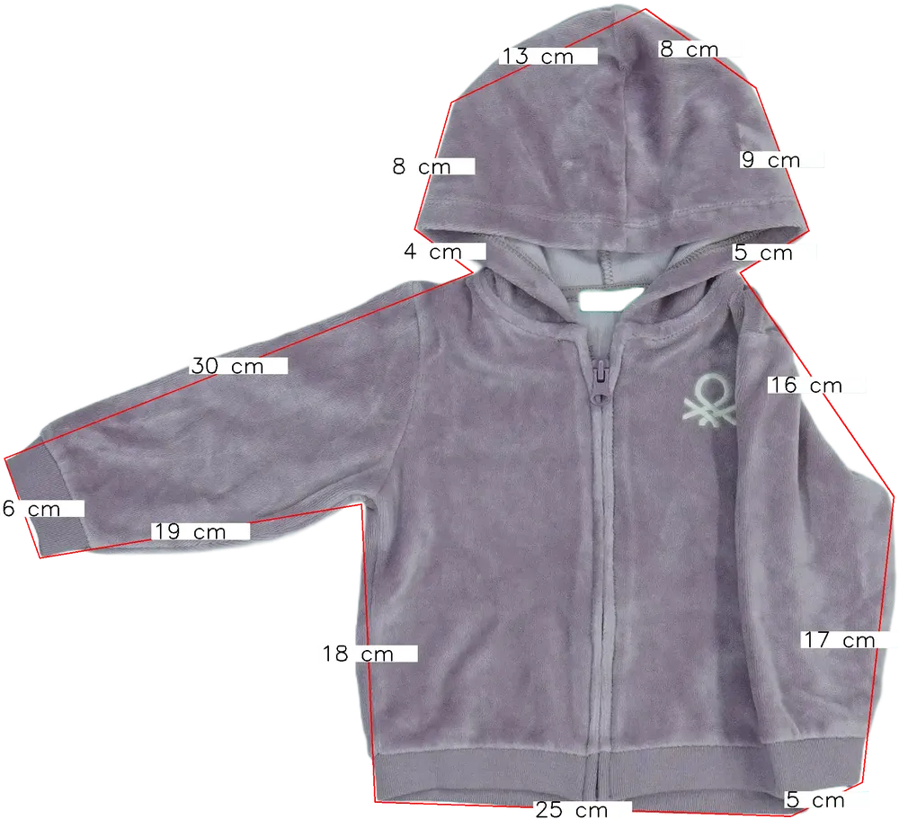 Lila Benetton Kapucnis pulóver EU 80 / UK 9-12 hónap / US 12 hónap
