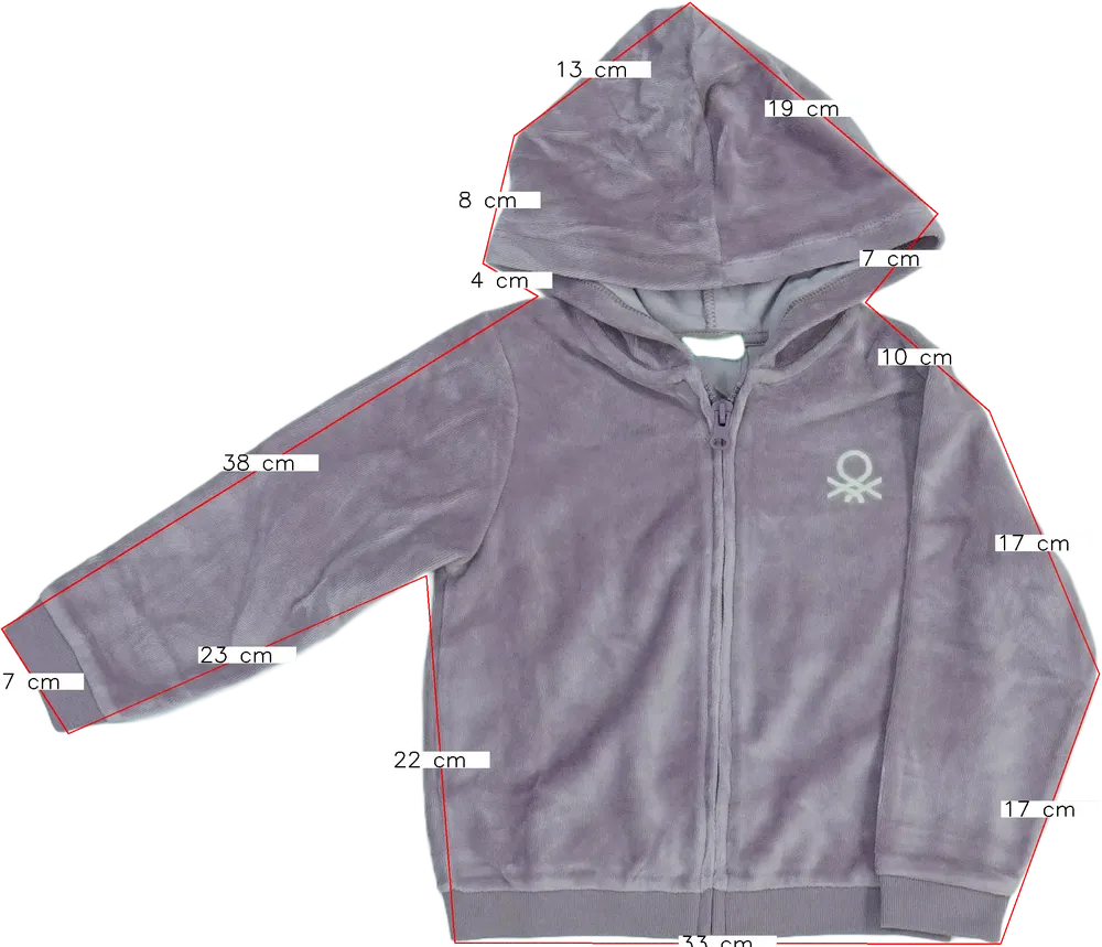 Lila Benetton Kapucnis pulóver EU 98 / UK 3 év / US 3T