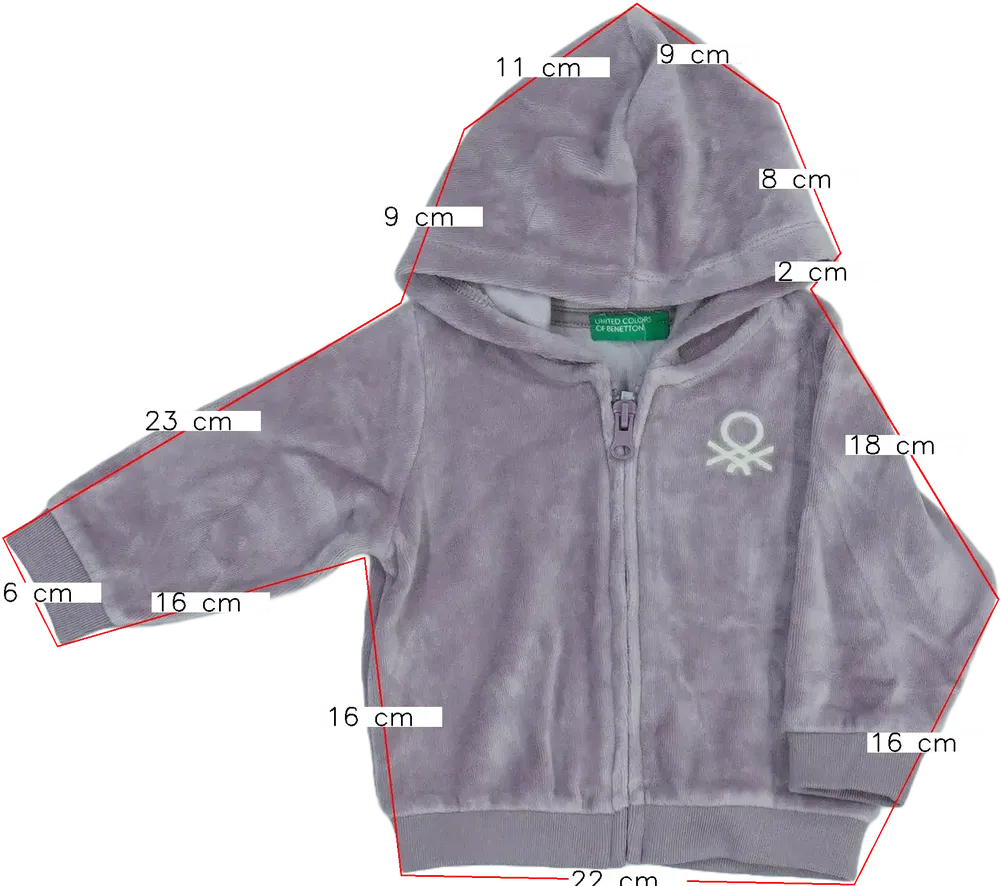 Lila Benetton Kapucnis pulóver EU 68 / UK 3-6 hónap / US 3-6 hónap