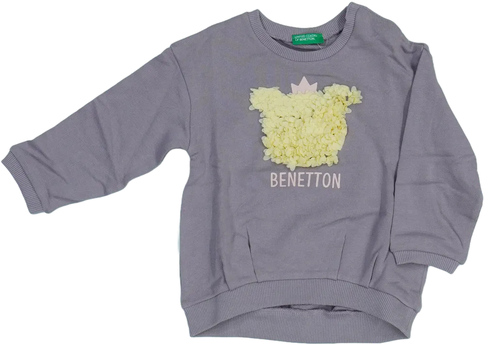 Lila Benetton Pulóver EU 92 / UK 2 év / US 2T