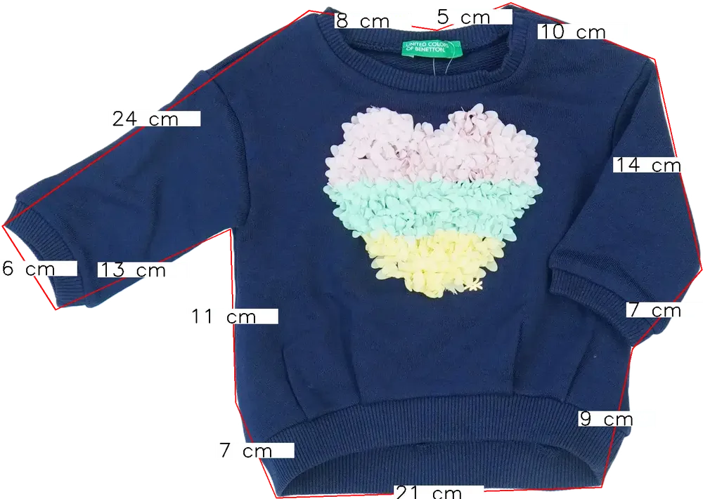 Szürke Benetton Pulóver EU 68 / UK 3-6 hónap / US 3-6 hónap