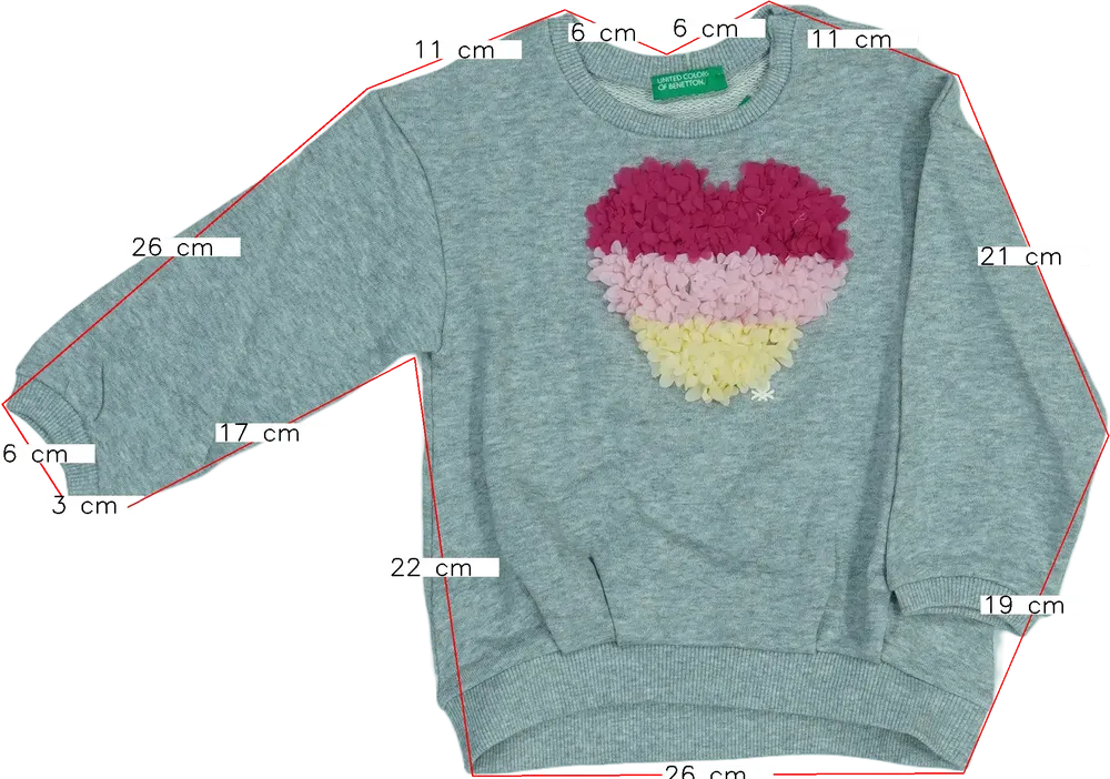 Szürke Benetton Pulóver EU 92 / UK 2 év / US 2T