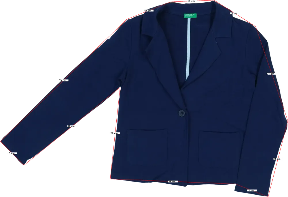 Kék Benetton Dzseki EU 152 / UK 12 év / US 12 év/L