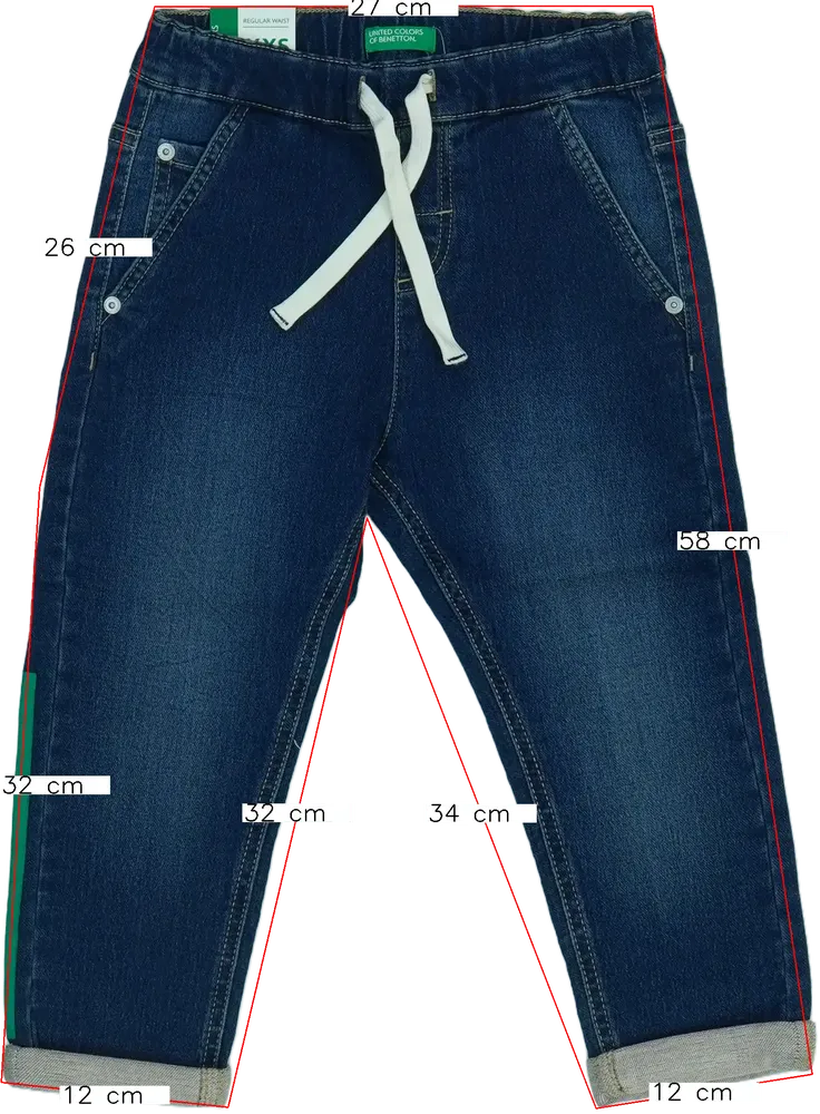 Kék Benetton Farmernadrág EU 104 / UK 4 év / US 4T/XS