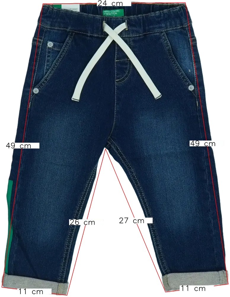 Kék Benetton Farmernadrág EU 92 / UK 2 év / US 2T