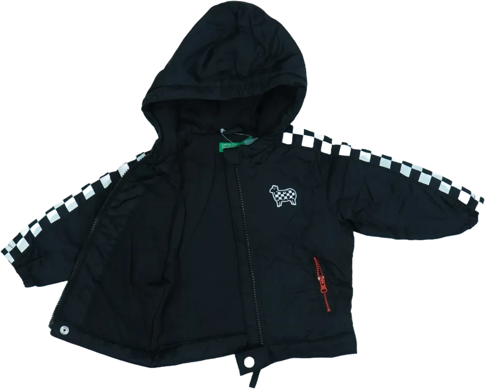 Fekete Benetton Átmeneti kabát EU 68 / UK 3-6 hónap / US 3-6 hónap