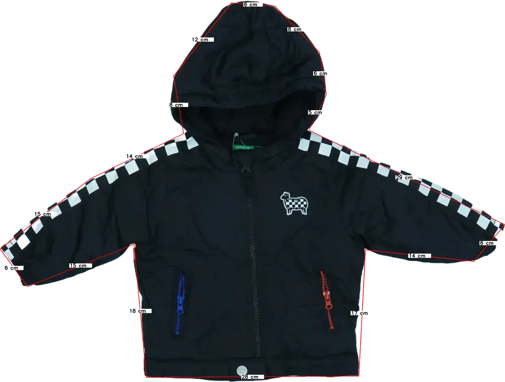 Fekete Benetton Átmeneti kabát EU 68 / UK 3-6 hónap / US 3-6 hónap