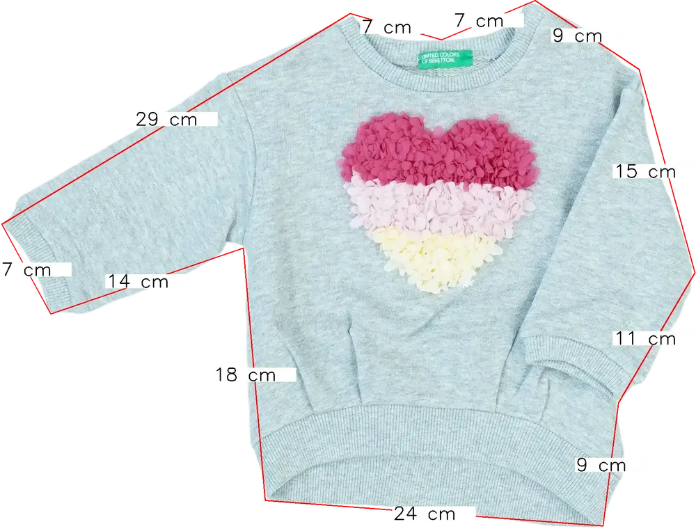 Szürke Benetton Pulóver EU 80 / UK 9-12 hónap / US 12 hónap