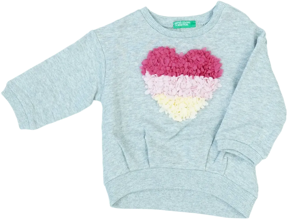Szürke Benetton Pulóver EU 80 / UK 9-12 hónap / US 12 hónap