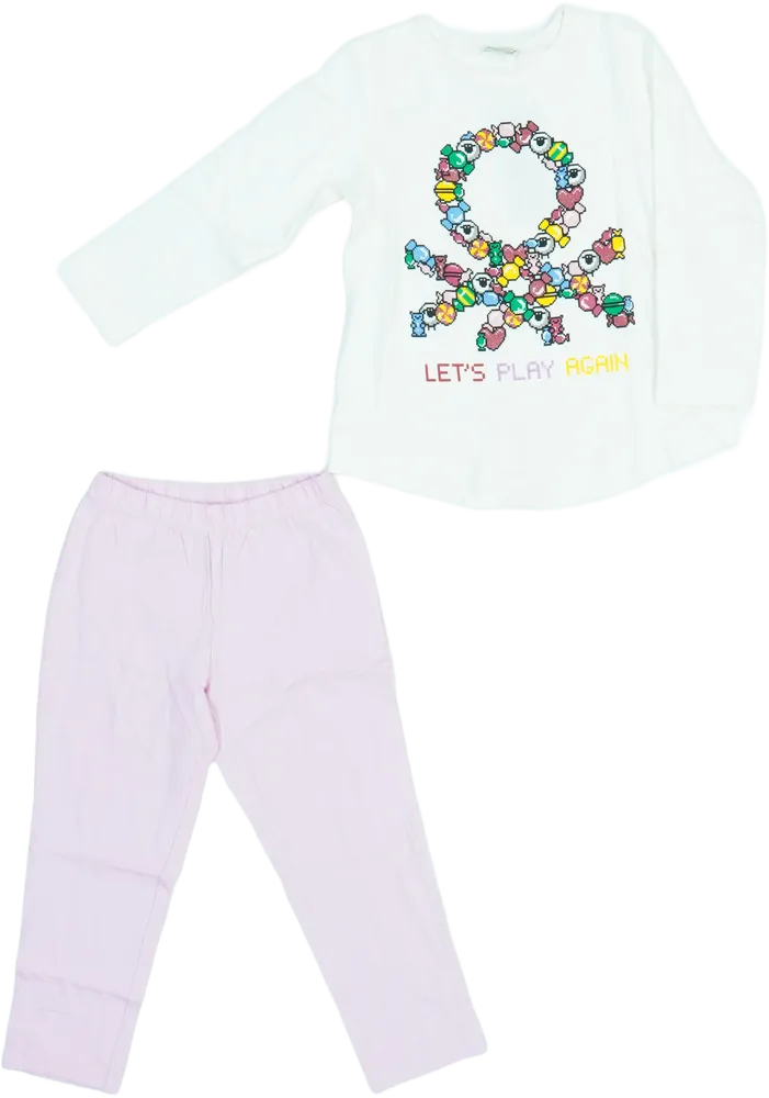 Multicoloured Benetton 2-piece set - Top &amp; Bottom EU 98 / UK 3 years / US 3T