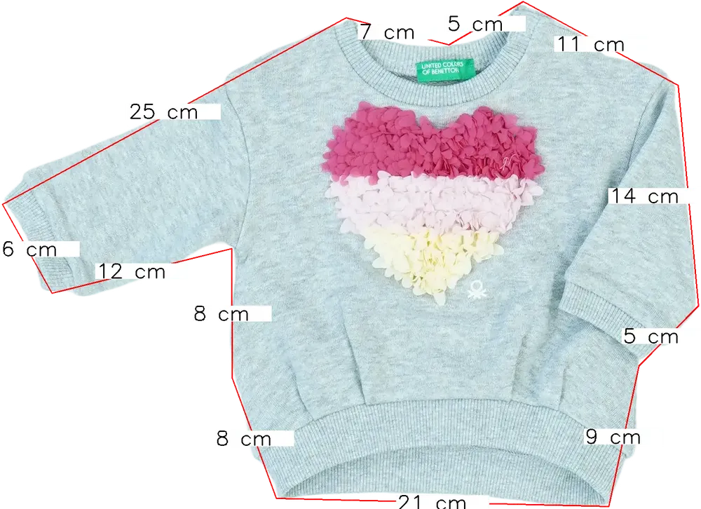 Szürke Benetton Pulóver EU 68 / UK 3-6 hónap / US 3-6 hónap