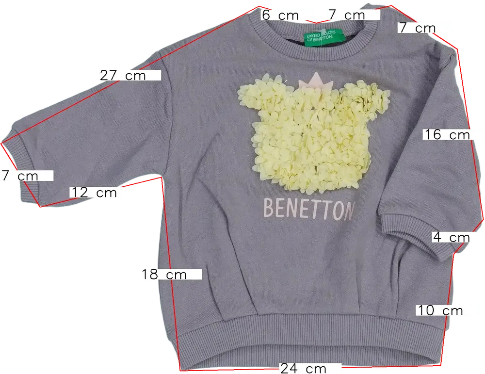 Lila Benetton Pulóver EU 68 / UK 3-6 hónap / US 3-6 hónap