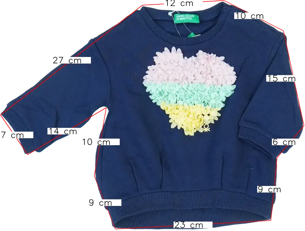 Szürke Benetton Pulóver EU 74 / UK 6-9 hónap / US 6-9 hónap