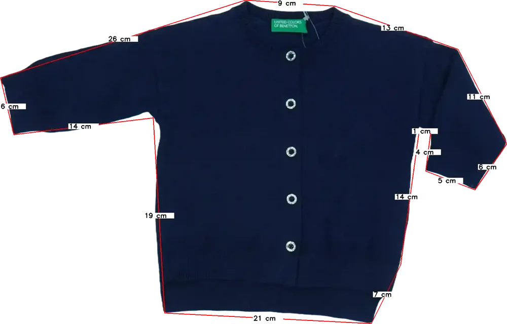 Kék Benetton Kardigán EU 68 / UK 3-6 hónap / US 3-6 hónap