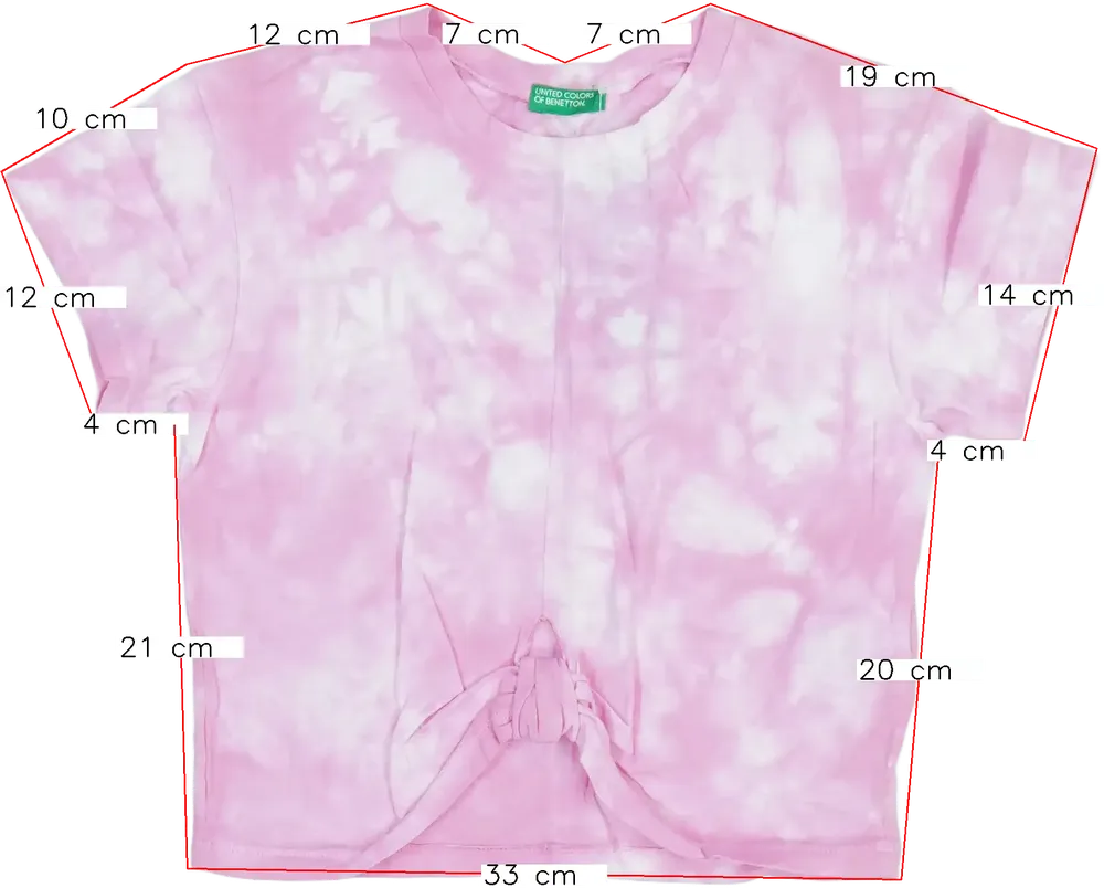 Rózsaszín Benetton Póló EU 128 / UK 8 év / US 8 év/M