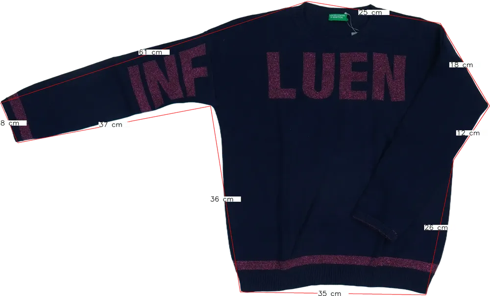 Kék Benetton Kötött pulcsi EU 152 / UK 12 év / US 12 év/L