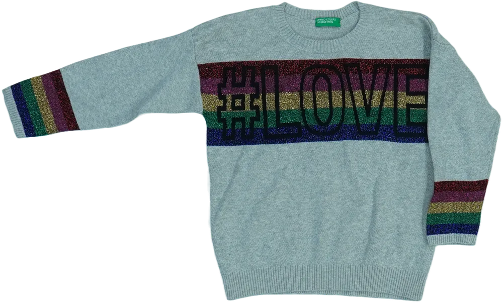 Szürke Benetton Kötött pulcsi EU 110 / UK 5 év / US 5 év/XS