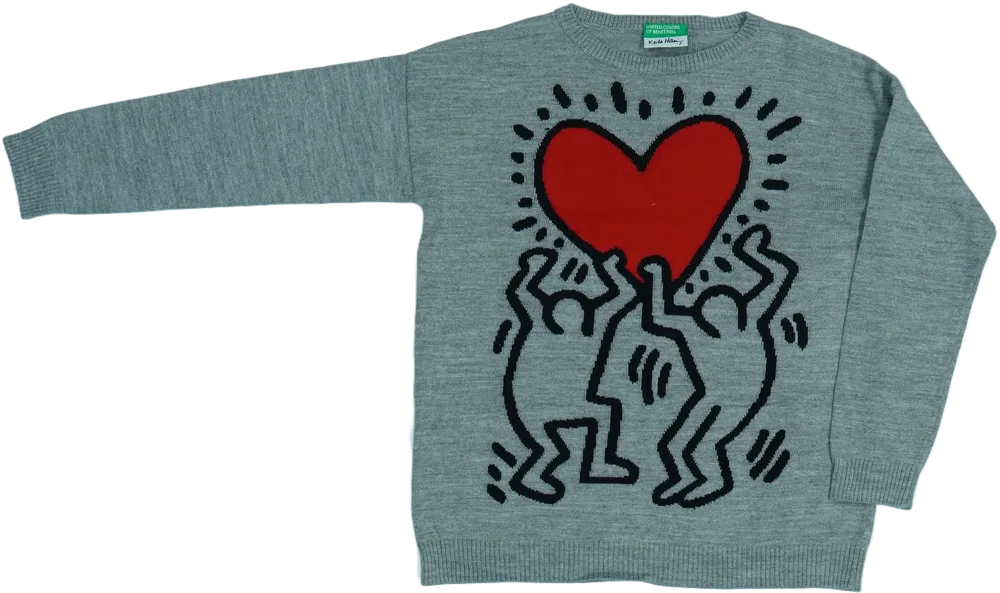 Szürke Benetton Kötött pulcsi EU 140 / UK 10 év / US 10 év/L