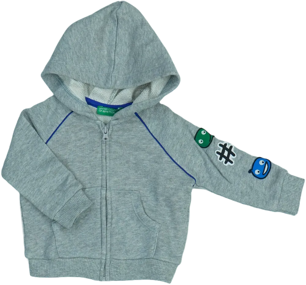 Szürke Benetton Kapucnis pulóver EU 68 / UK 3-6 hónap / US 3-6 hónap