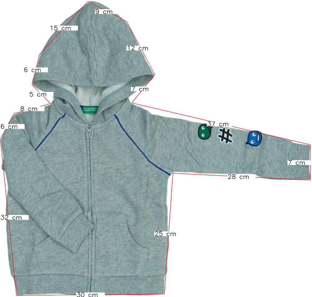 Szürke Benetton Kapucnis pulóver EU 98 / UK 3 év / US 3T
