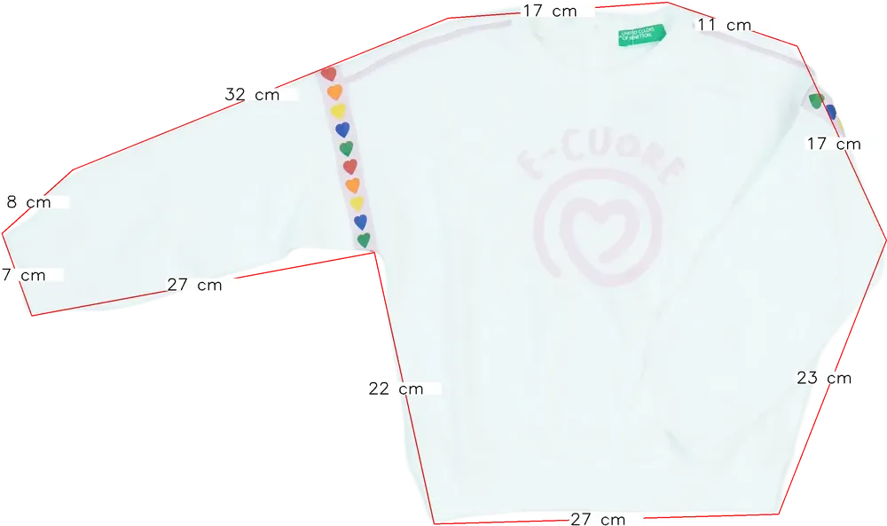 Fehér Benetton Pulóver EU 98 / UK 3 év / US 3T