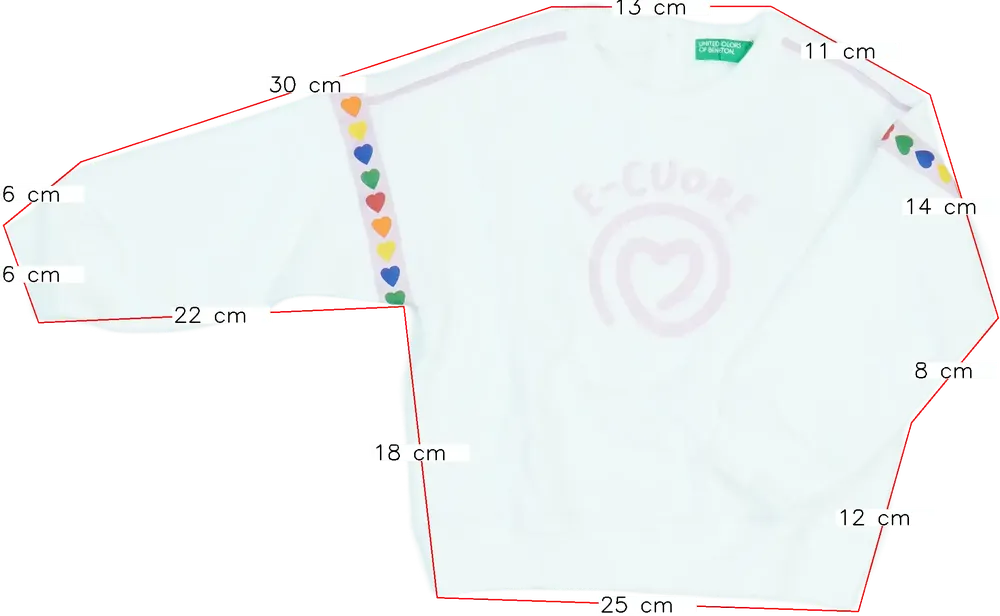 Fehér Benetton Pulóver EU 86 / UK 12-18 hónap / US 18 hónap