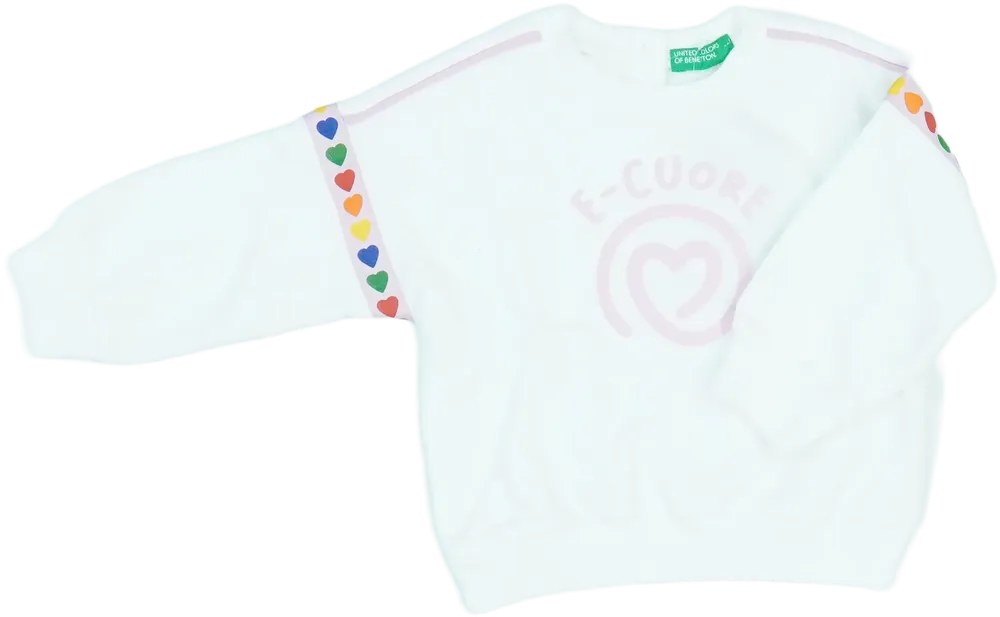 Fehér Benetton Pulóver EU 80 / UK 9-12 hónap / US 12 hónap