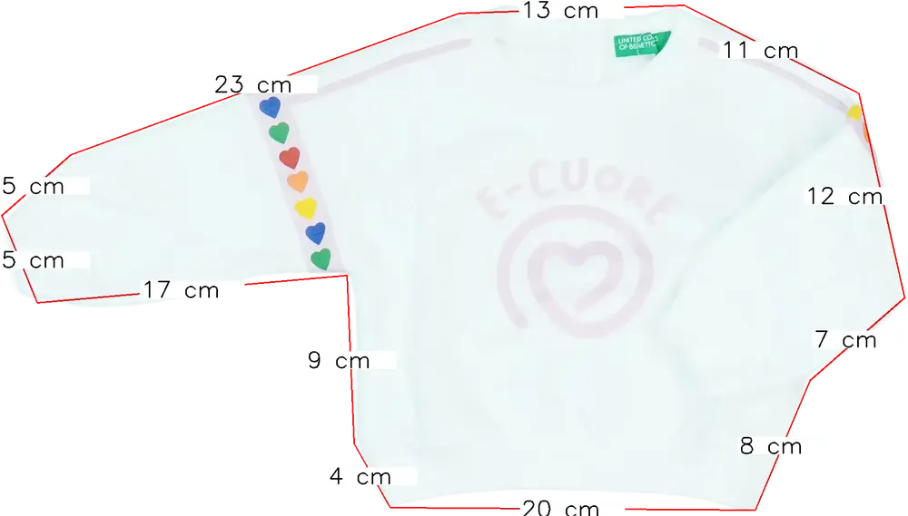 Fehér Benetton Pulóver EU 68 / UK 3-6 hónap / US 3-6 hónap