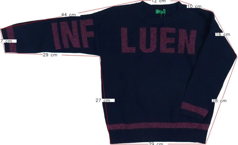 Kék Benetton Kötött pulcsi EU 110 / UK 5 év / US 5 év/XS