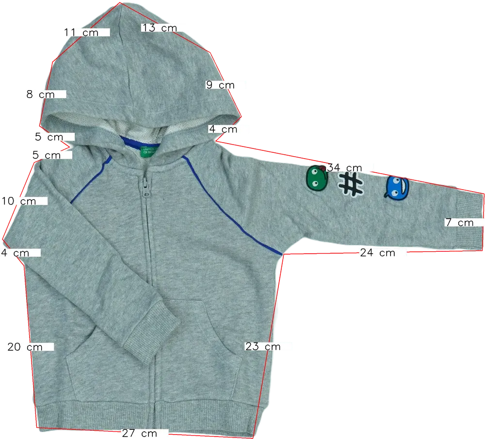 Szürke Benetton Kapucnis pulóver EU 92 / UK 2 év / US 2T