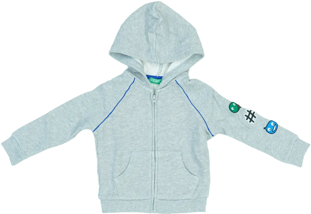 Szürke Benetton Kapucnis pulóver EU 80 / UK 9-12 hónap / US 12 hónap