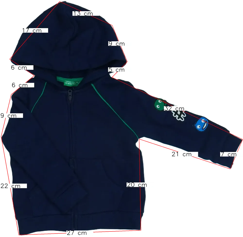 Kék Benetton Kapucnis pulóver EU 86 / UK 12-18 hónap / US 18 hónap