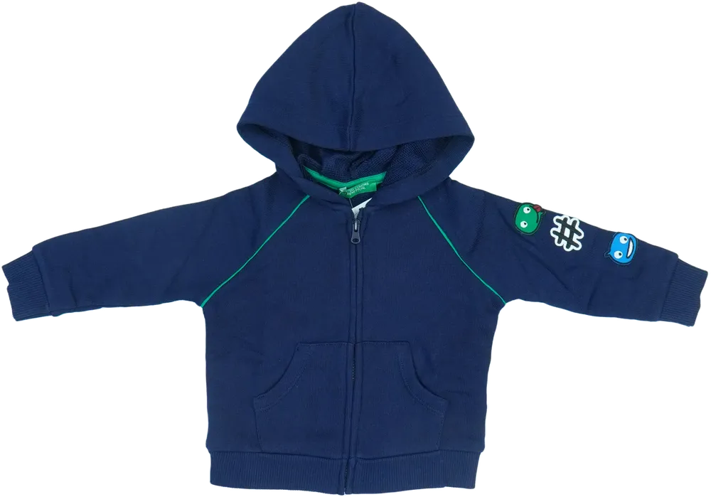 Kék Benetton Kapucnis pulóver EU 74 / UK 6-9 hónap / US 6-9 hónap