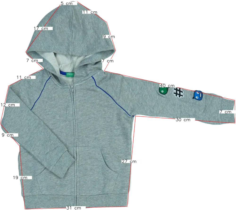 Szürke Benetton Kapucnis pulóver EU 104 / UK 4 év / US 4T/XS