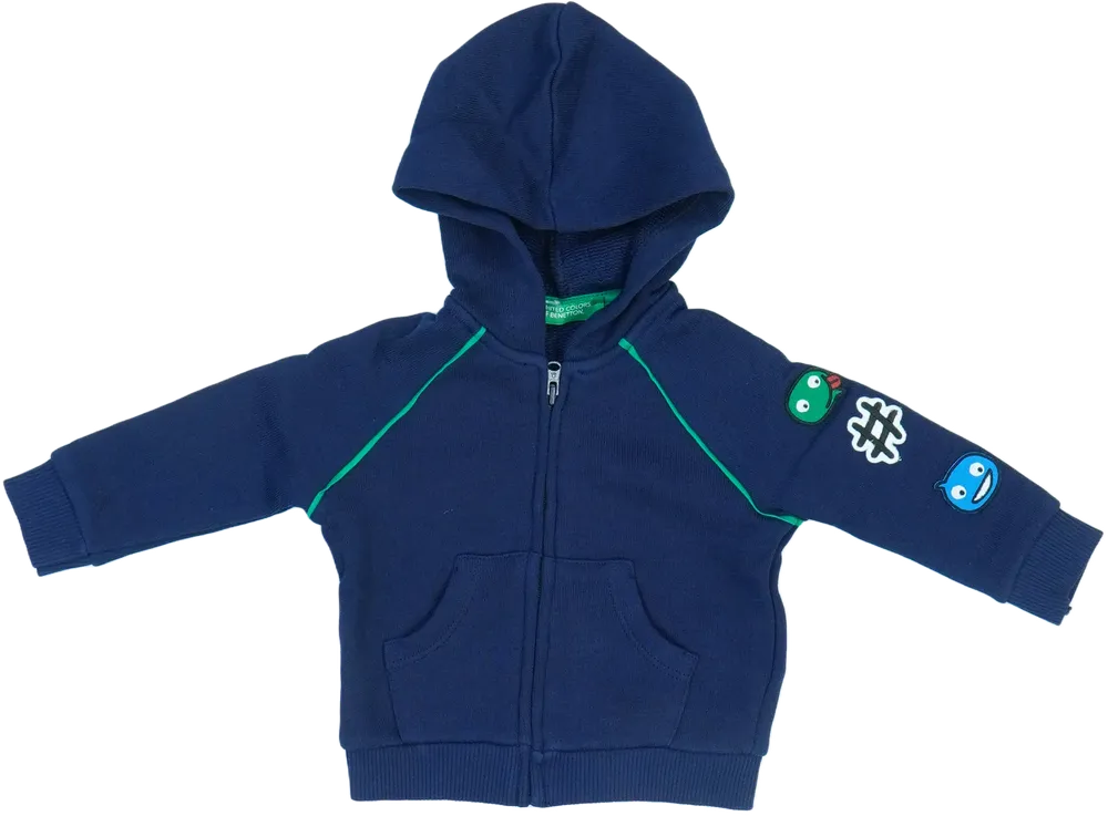 Kék Benetton Kapucnis pulóver EU 62 / UK 0-3 hónap / US 0-3 hónap